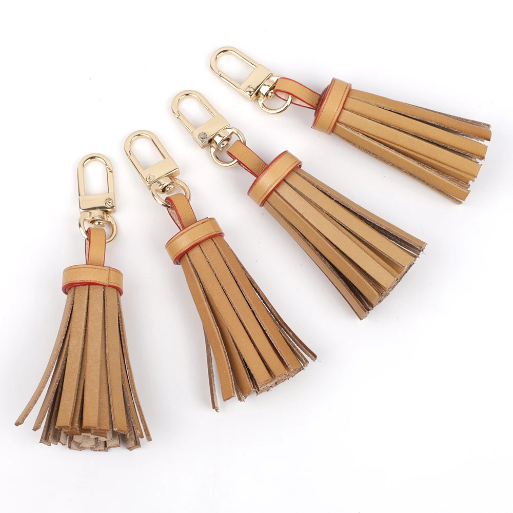 Genuine Leather Tassel Key Chain Women Cute Tassel Keychain Bag