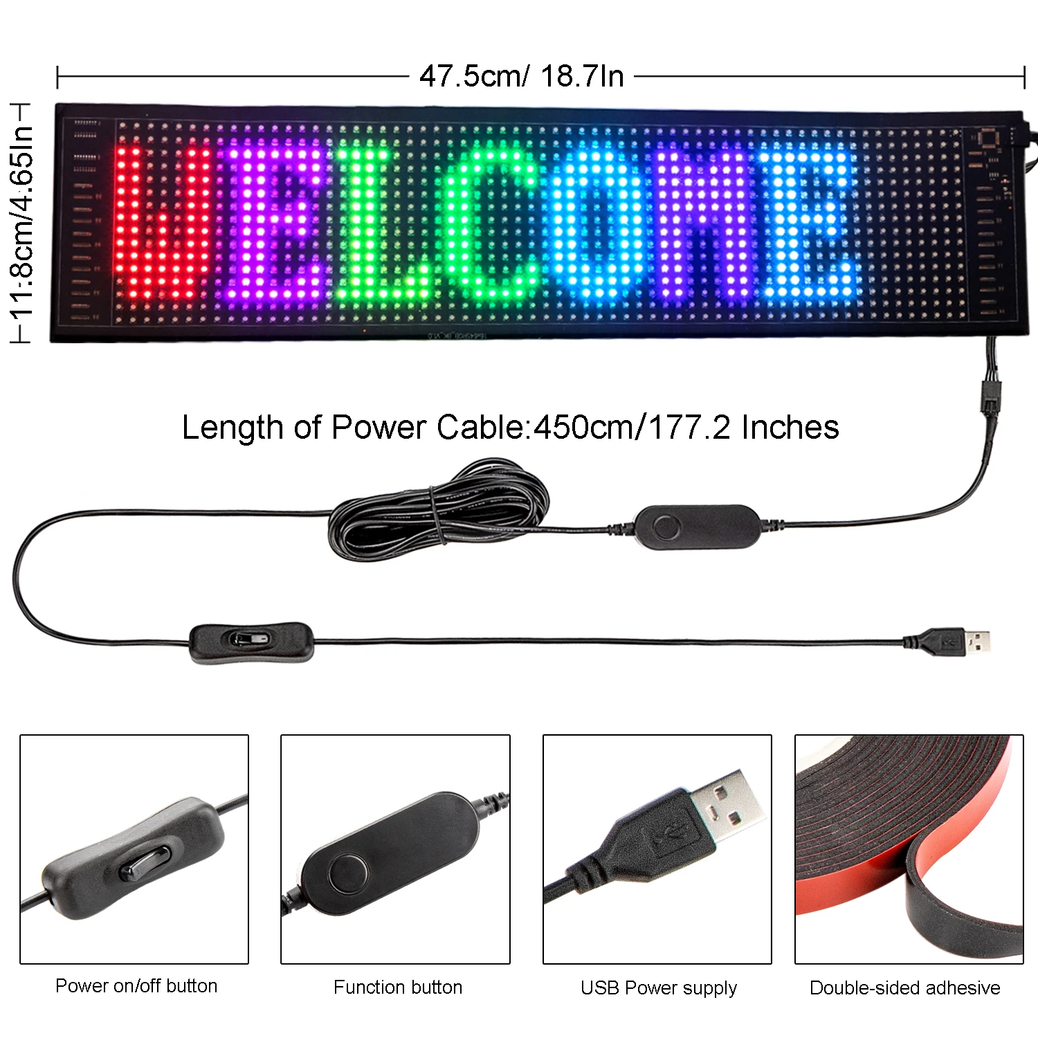 Leadleds Bluetooth-compatible Car Led Sign Display Rgb Foldable Soft Panel  Programmable Message Car Window With Cigar Lighter - Led Displays -  AliExpress