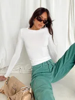 Women Casual Long Sleeve T-Shirts Spring Autumn Solid Slim Fit Pullovers Tees Shirts Female Streetwear Base Tees Tops  Casual 2