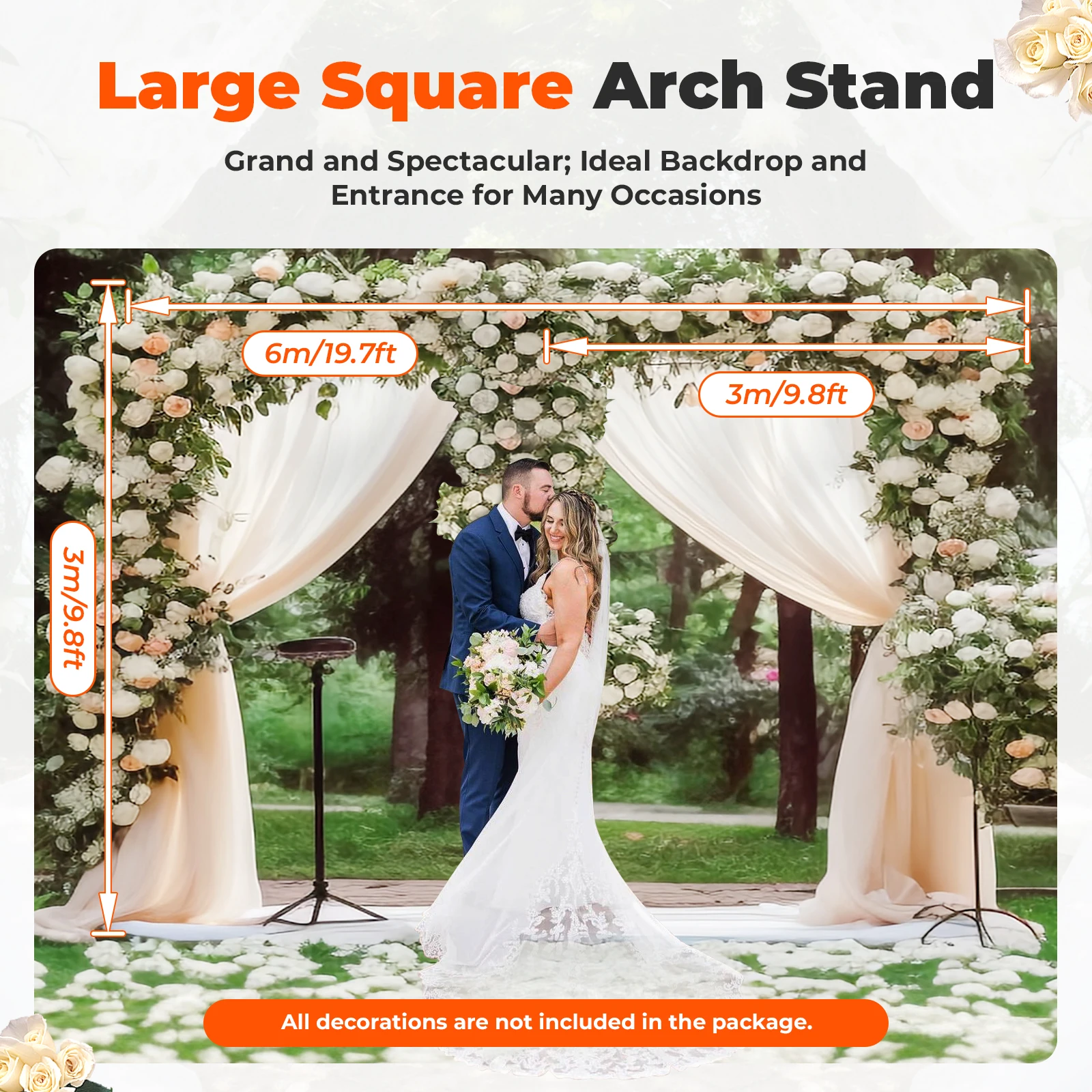 3x6m Wedding Party Backdrop Stand Pipe Kit Curtain Frame Telescopic for Wedding Birthday Party Home Accessories Decor