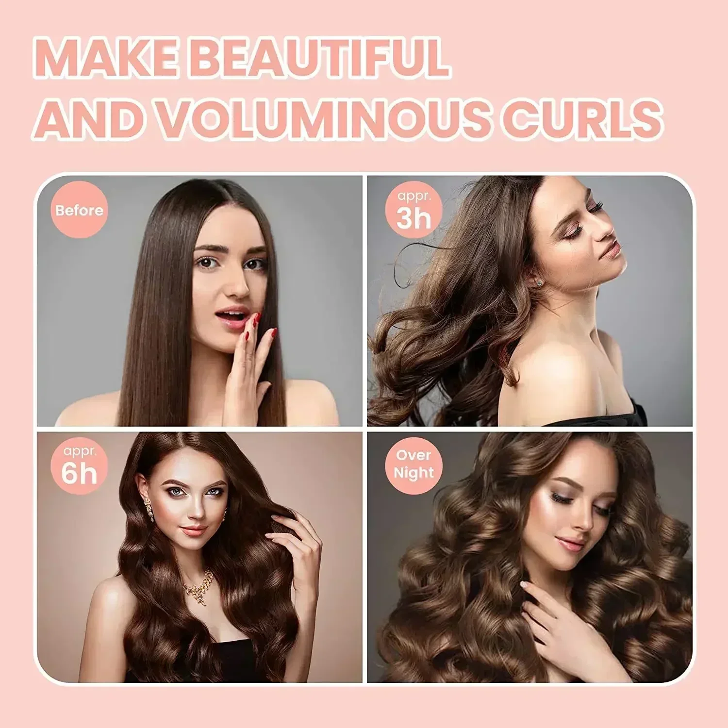 Heatless Hair Curler Soft Curling Rod Headband No Heat Hair Rollers Curlers Satin Curls Sleeping Bonnet Night Cap Styling Tools Hair Curling Tools