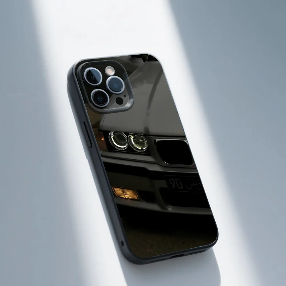 Luxury Car-Inspired Black Silicone Phone Case - Soft, Stylish Protection