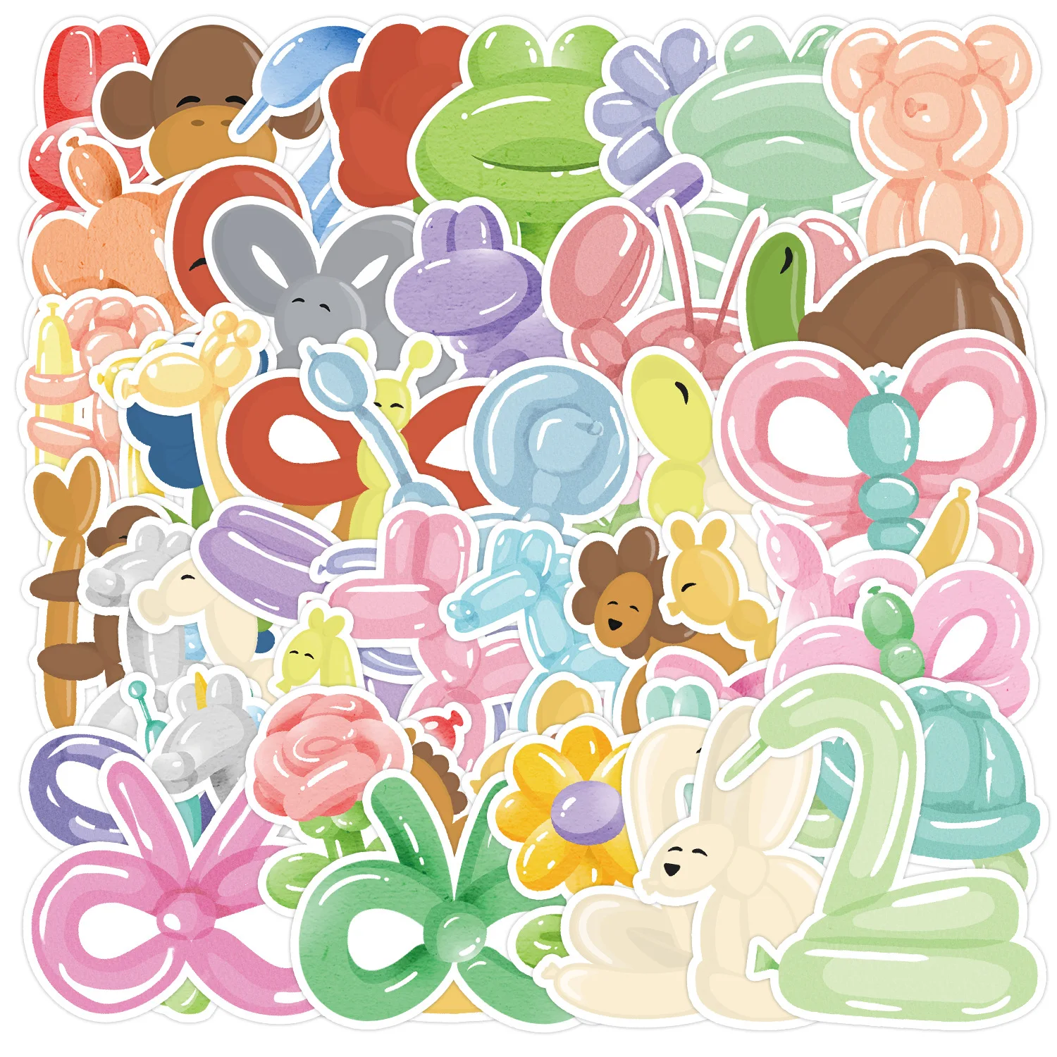 

50Pcs Cartoon Balloon Series Graffiti Stickers Suitable for Laptop Helmets Desktop Decoration DIY Stickers Toys Wholesale