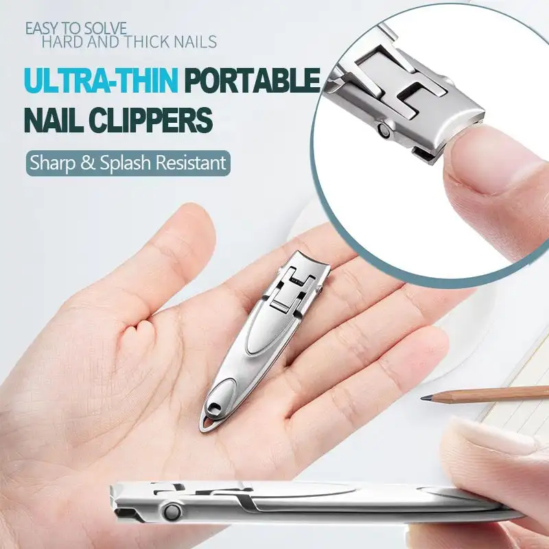 Stainless Steel Fingernail Clipper Ultra Thin Portable Nail Clippers