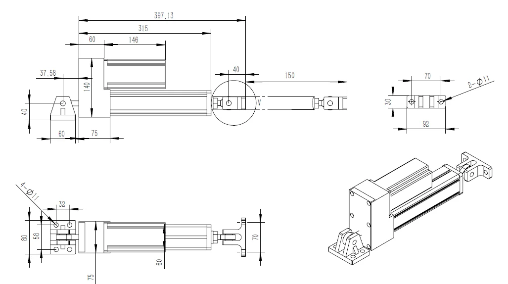 EPC-A12 Web Guiding System | EPC/LPC Edge Position Controller with CCD Sensor & PD403L150T 400kg Servo Actuator detail image 4