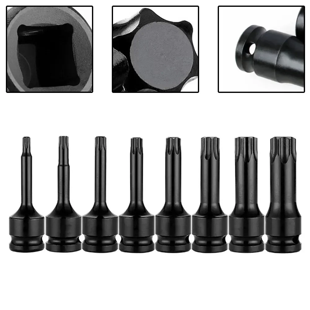 

T20-T100 1/2 Inch Universal Impact Wrench Socket Adapter 78mm Torx Screwdriver Bit Impact Wrench Cordless Power Tool Accessories