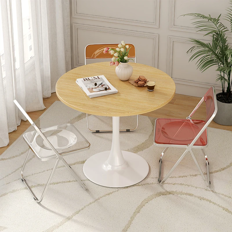 Round Center Caf&eacute; Furniture Sets Restaurant Side Minimalist Design Table Console Acrylic Chairs Set Table Basse Funky Furniture
