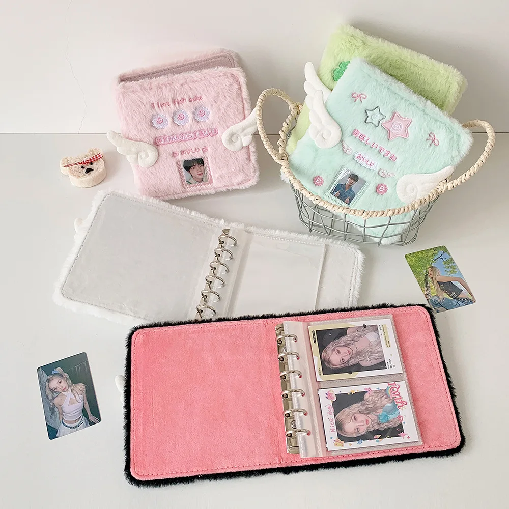 MINKYS A7 quadratische, flauschige Flügel, Fotokarten, zum Sammeln von Buchbändern, Notizbucheinband, Tagebuch, Agenda, Planer, Schreibwaren – Detail 9