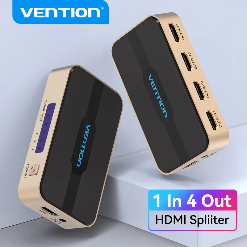 Vention HDMI Splitter 1 In 4 Out HD 4K/30Hz HDMI Switch 1.4 1x2 1x4 Adapter With Power Supply for Xbox PS4 TV Switcher hdmi splitter converter,hdmi switch