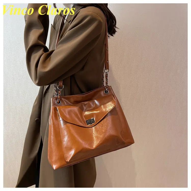 Bolsos cruzados Vintage de PU Para carteras de mano grandes, bolso de hombro, grande| | - AliExpress