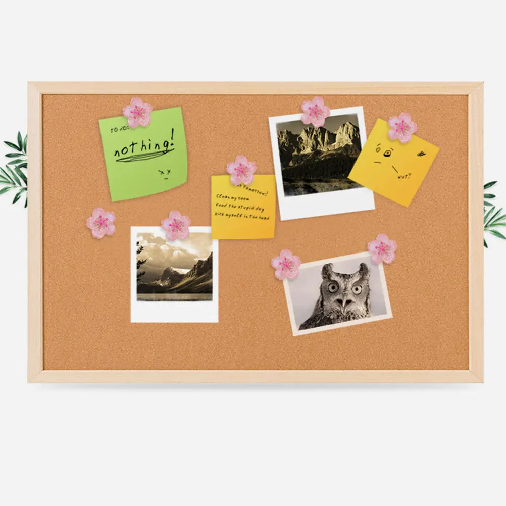 30Pcs 벚꽃 푸시 핀 핑크 장식 꽃 푸시 핀 코르크 보드 게시판 사무용품 우아한 꽃무늬