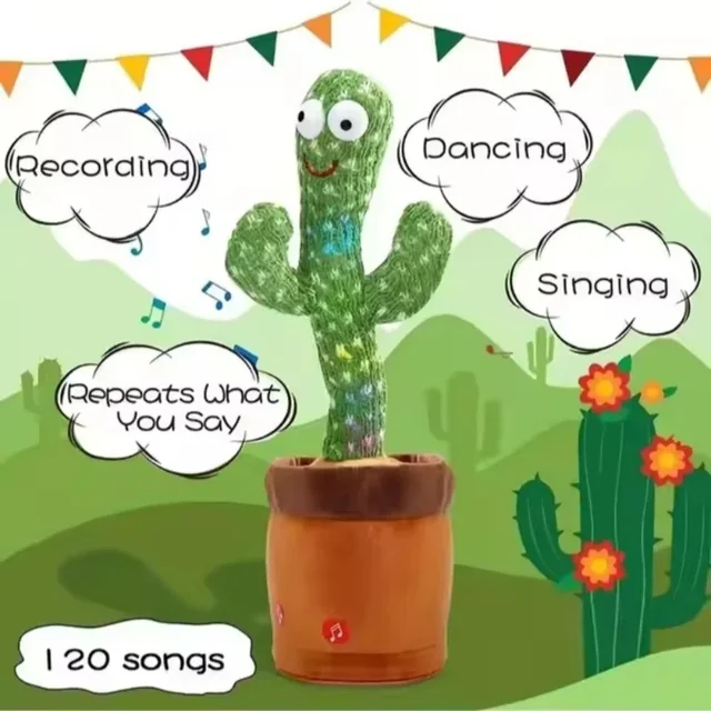 Nouveau jouet de Cactus parlant dansant pour bébé en bas âge, cadeaux pour garçons et filles, jouets de chant et d'imitation, enregistrement, répétition, ce que vous dites 3