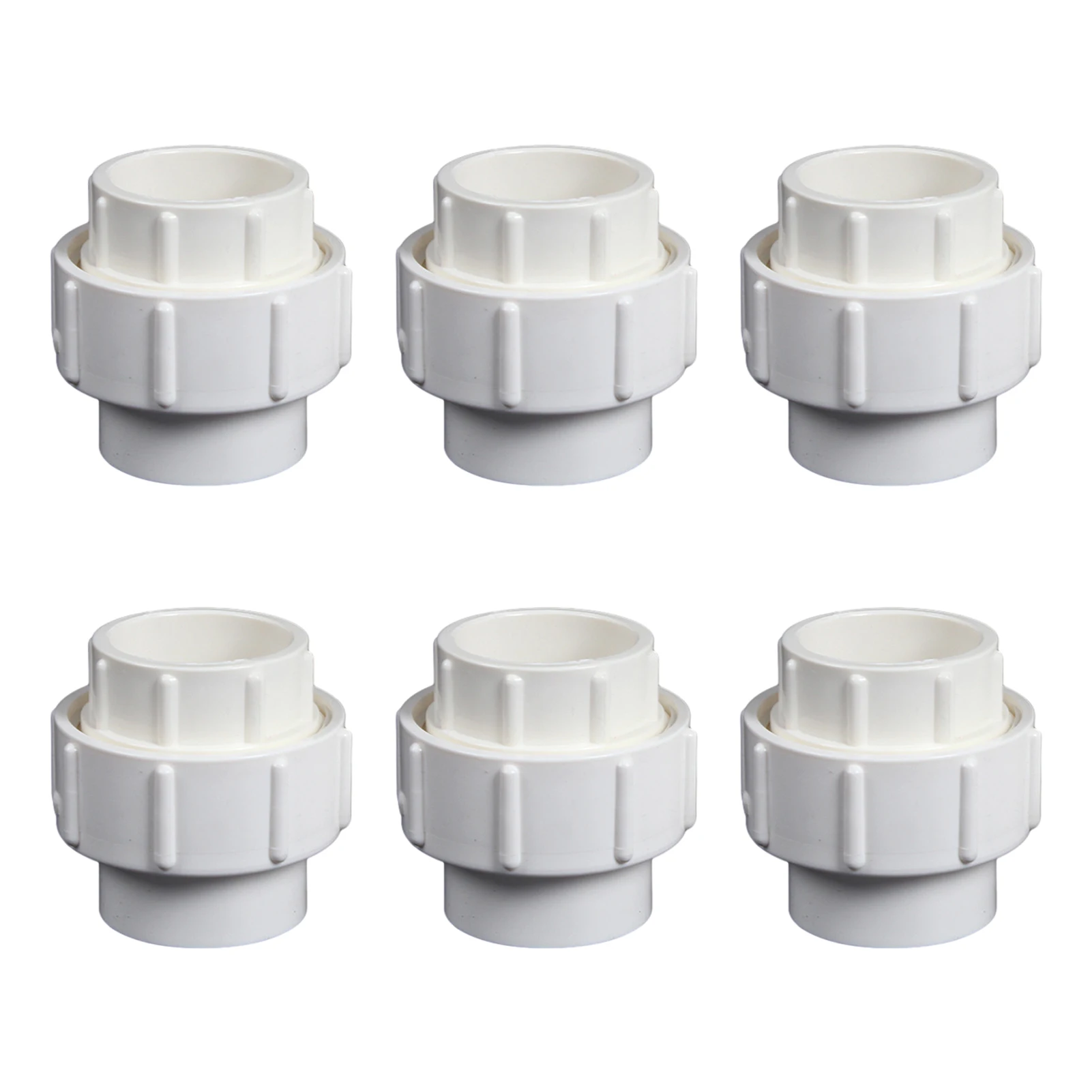 

6pcs Socket Outdoor Applications Port Coupling Pipe Fitting Sturdy PVC Adapter Garden Slip Union Connection Plumbing Convenient
