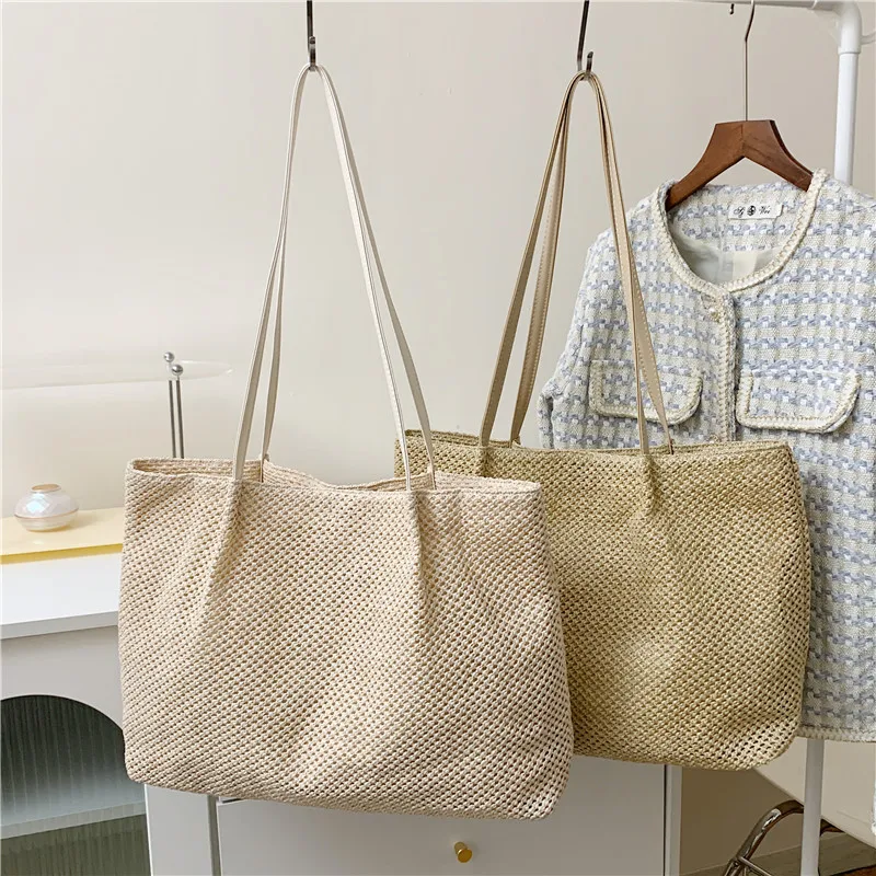 Ladies Fashion Summer Straw Crossbody Bag Women Beach Holiday Shopping Woven Shoulder Handbag Messenger Purses For Women Bags