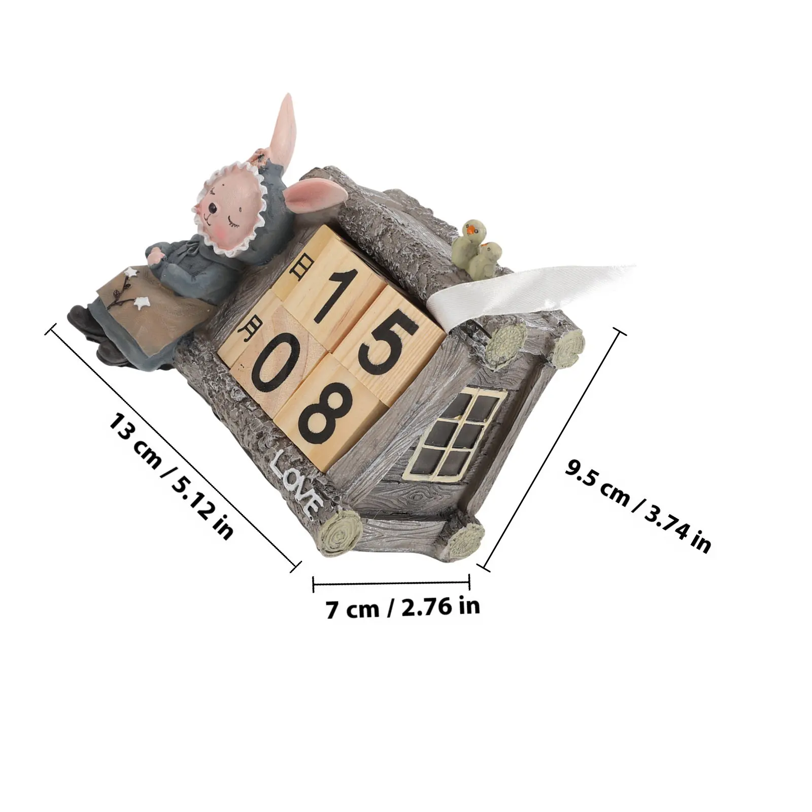 나무 블록 달력 데스크탑 장식 소박한 자연목 데일리 날짜 표시 조절 가능한 영구 달력 사무실 가정 카페 거실용