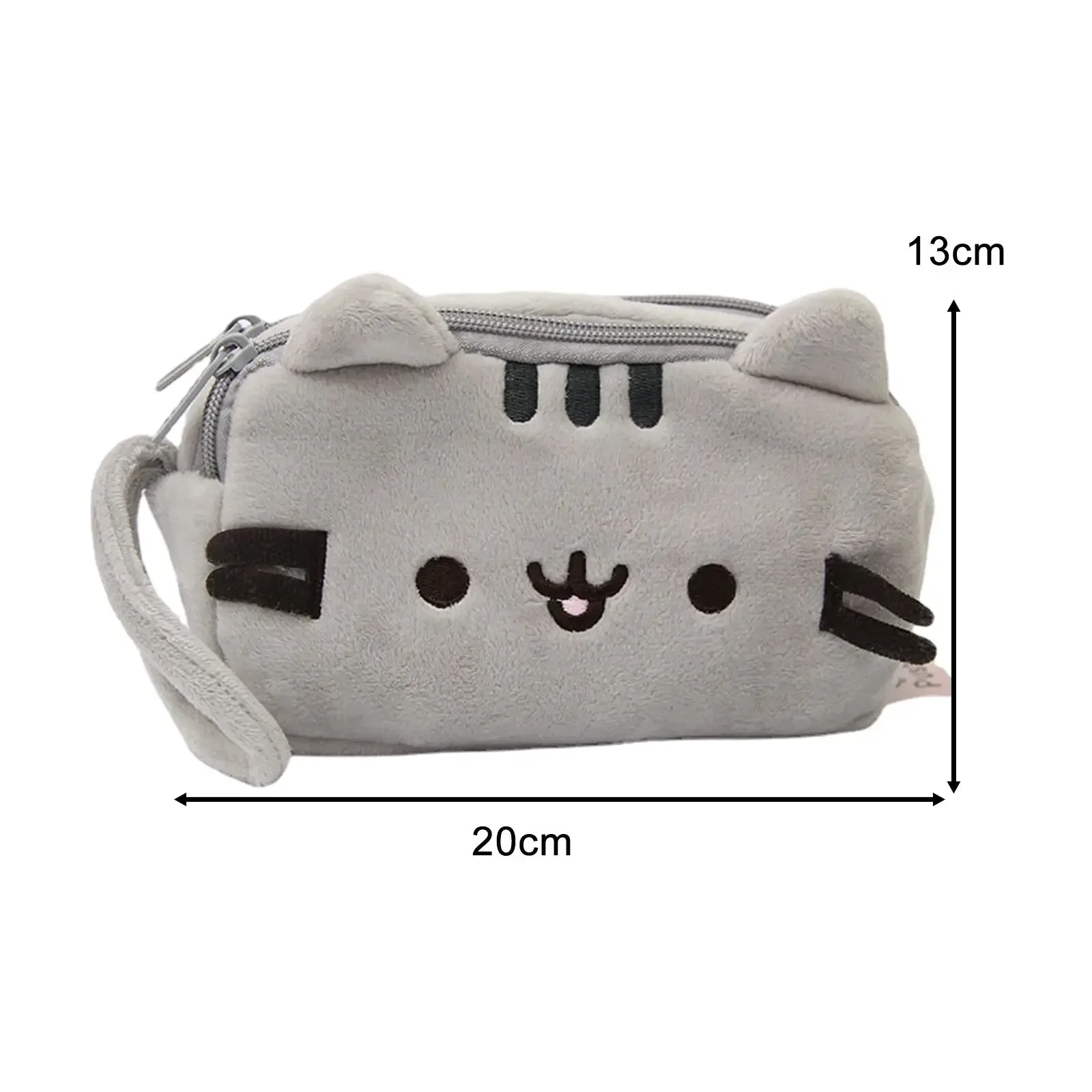 Plush Pencil Case Cute Cat Makeup Bag Large Capacity Portable Pencil Bag