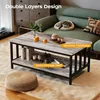 Coffee Table for Living Room with Slatted Sides Frame, Modern Farmhouse Living Room Table 5