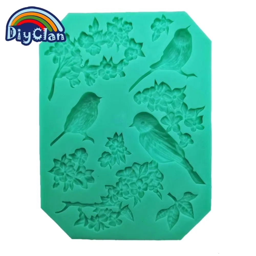 Description Picture 5 of itemBirds silicone molds cake decorating tools Easter The Turkey mandarin duck flower fondant chocolate resin mold cake tool kitchen