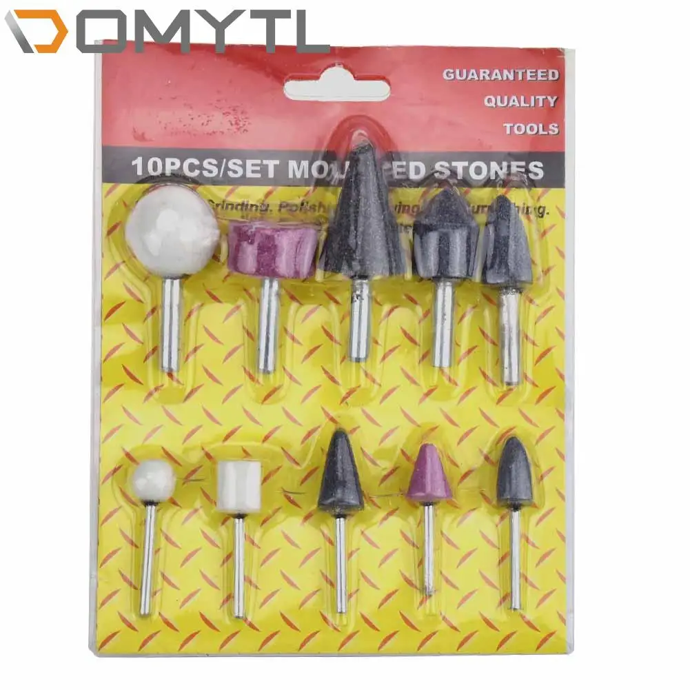 For 10-Piece Set Ceramic Grinding Head Grinding Set 3mm/6mm Shank Diameter Tool