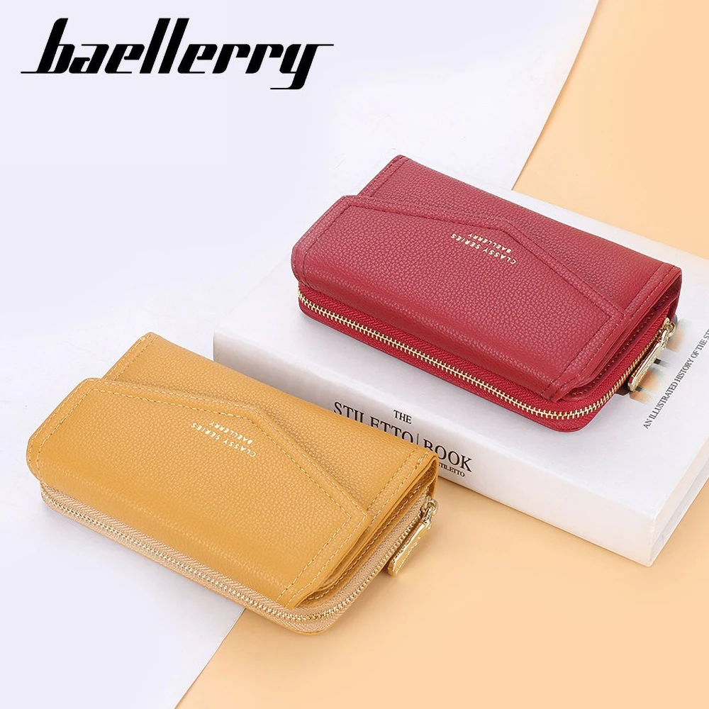 Baellerry Women's RFID Blocking Short Wallet with 8 Card Slots & Zipper Coin Pocket - Gift for Her (Christmas/Birthday)
