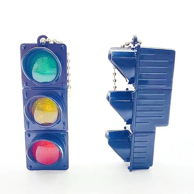 LED Traffic Light Keychain Decorative Accessory