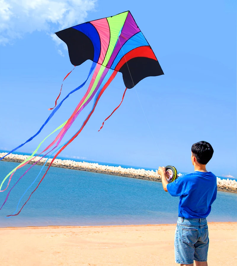 High-Quality Rainbow Eagle Kite for Kids - Durable Ripstop Nylon Fabric and Strong Line rainbow kite