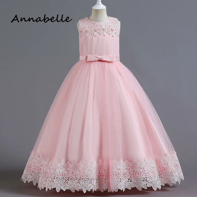 Annabelle Flower Girl Dress For Wedding Party Baby Girl Princess Birthday Party 2024 Dress Elegante Dress For Girl Senza Maniche