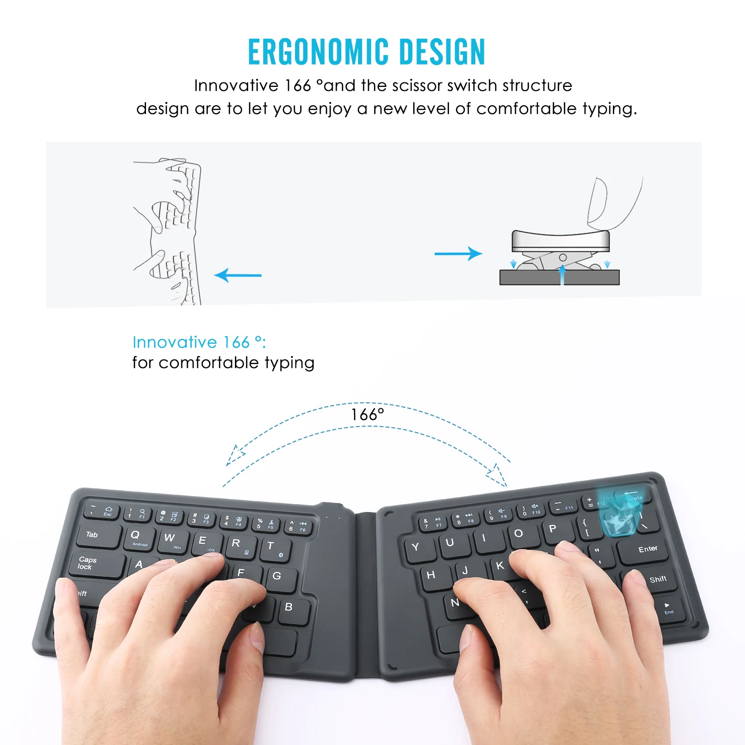 MoKo Universal Foldable Keyboard,Portable Wireless Bluetooth Keyboard for iPad 10.2(10/9/8/7th Gen)/iPad Air 4/5th Gen/iPhone 16 4