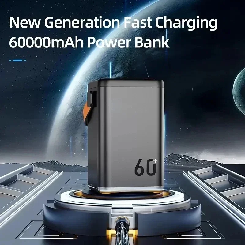 

New Overlength Endurance Outdoor Emergency Portable Mobile Power Supply Mobile Phone Charger 60000mah Large Capacity Power Bank