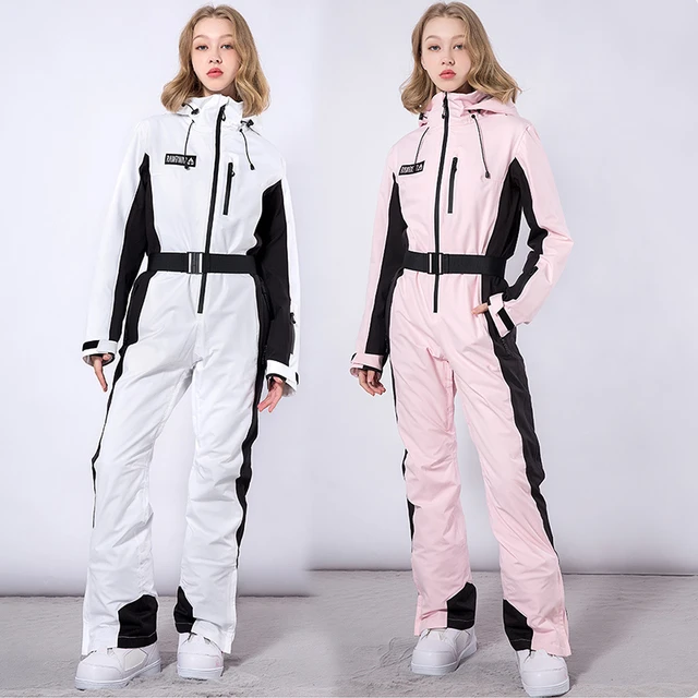 Mono deportivo impermeable con cuello extraíble para Mujer, traje de esquí  con cremallera para deportes al aire libre, invierno - AliExpress