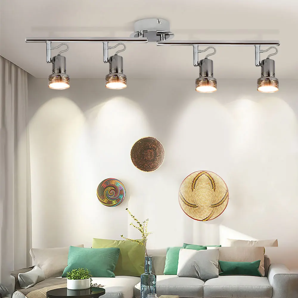 Description Picture 5 of itemDepuley Track Lighting Kit 2/4-Light Flush Mount Directional Track Lights Foldable Ceiling Spots Light for Living Room