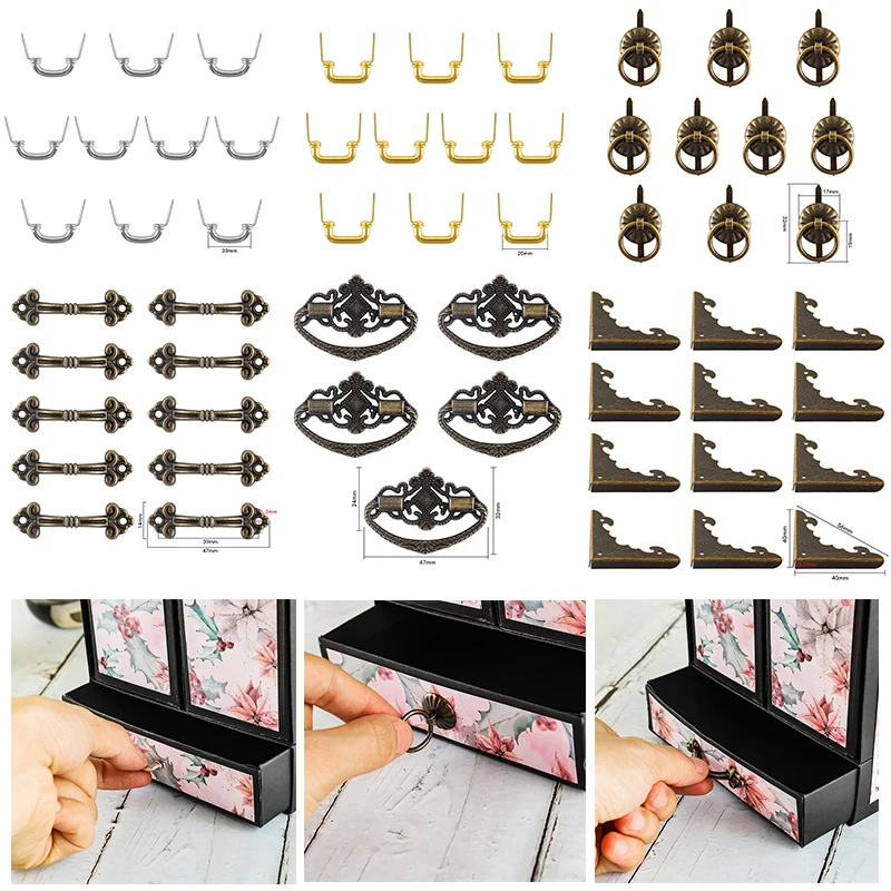 Hardware Handles & Metal Box Corners for DIY Scrapbooking Craft ...
