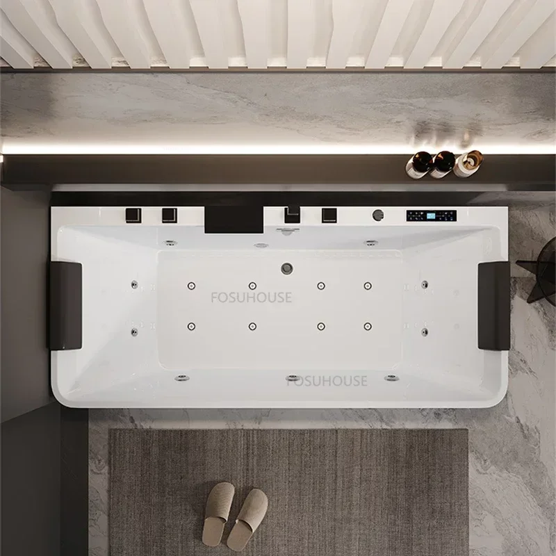 Acrylic Spa Bathtubs Bathroom Fixture Whirlpool Bathtub Massage Surf Light Luxury Hotel Indoor Sitting Type Hydromassage Bath