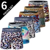 6 Pcs Parent-child Fashion Printed Underwear Men's Multi-size Long Boyshort Teenagers Comfortable And Versatile Elastic Waist S 1