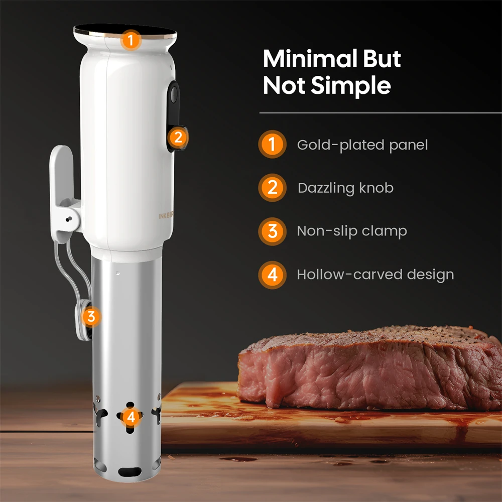 INKBIRD 1000W Sous Vide Cooker EU Plug WiFi Sous Vide Machine ISV-101W 3D Water Circulation Heating&App Preset Menus For Cooking