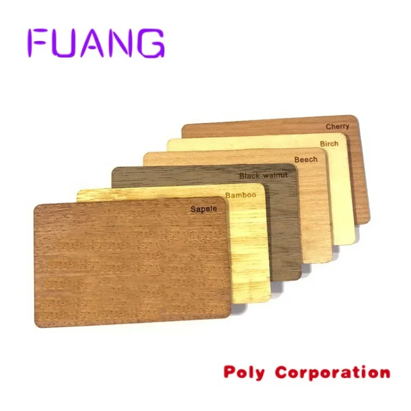 

Custom Customized Blank RFID Chip Card Laser Engraved NFC Wood Business Card