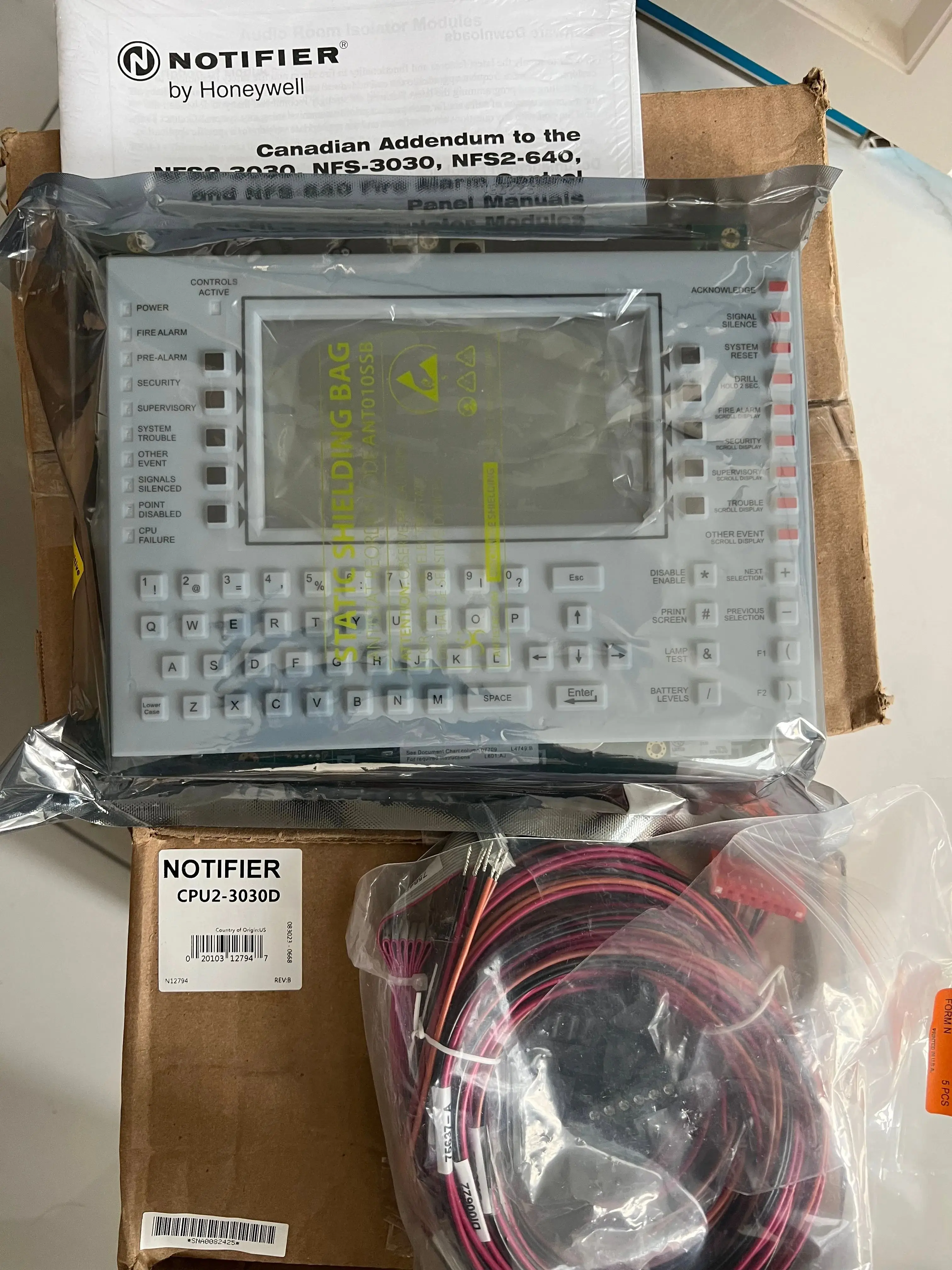 Notifier CPU-3030D CPU board Replacement CPU with Display