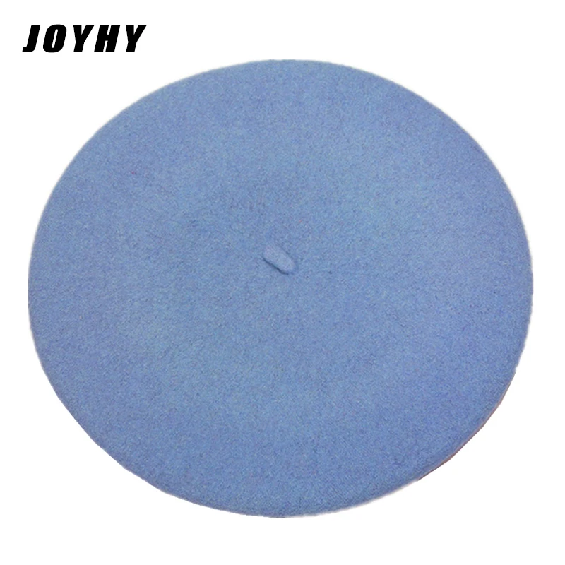 

Женская зимняя тёплая шерстяная шапка JOYHY для подростков, однотонная черная, красная, черная, Зеленая Шапка-бини, плоская шапка