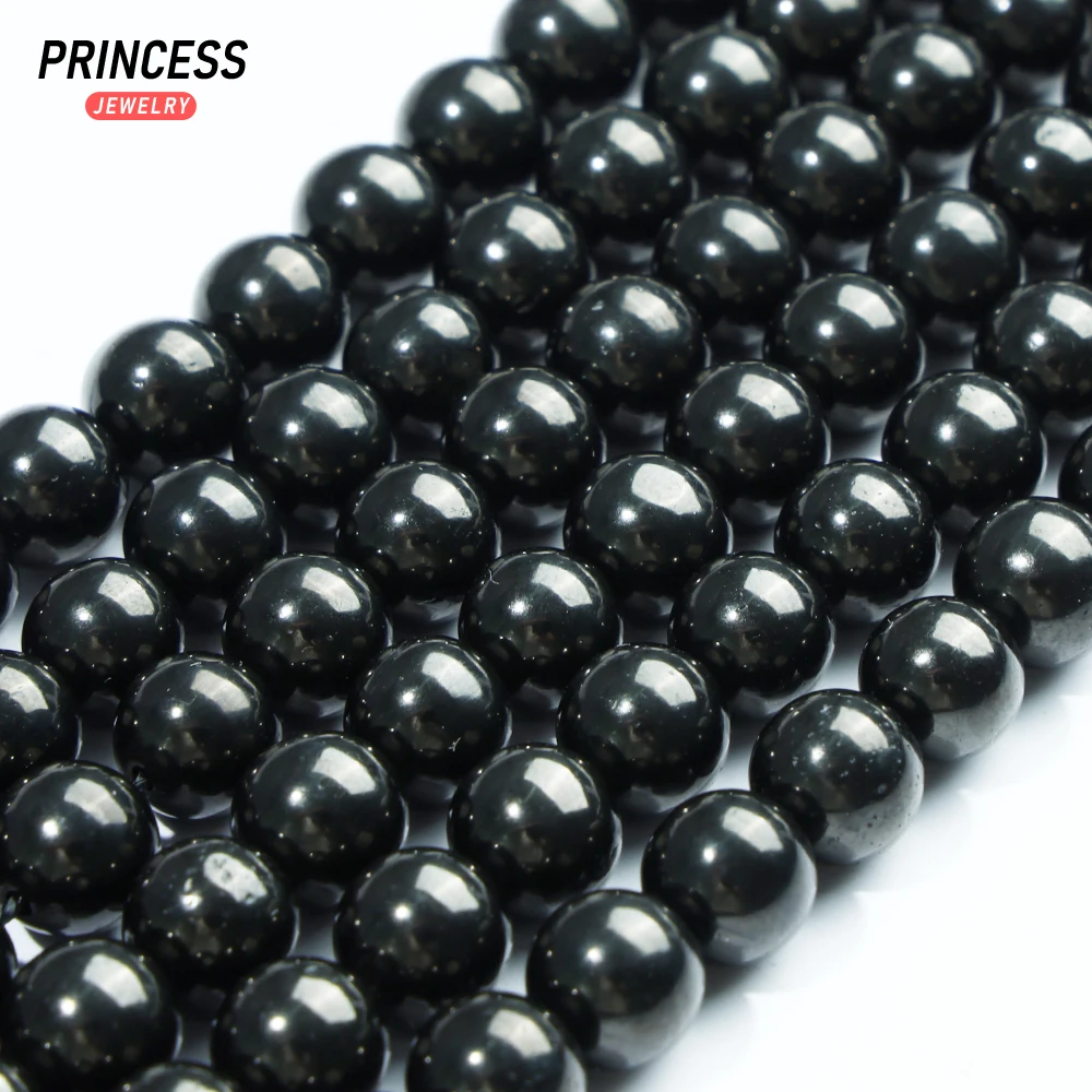 A++ Natural Jet Coal Crystal 4 6 8 10 12mm Loose Gem Stone Beads for Jewelry Making Wholesale Crystal Beads DIY Accessories 4