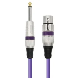 High-Quality 6.35mm TS to XLR Female Audio Cable - 7.5 m (Purple)