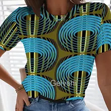 

Summer Women Blouses Irregular Graphic 3d Print T-shirts Short-sleeve Harajuku T Shirt O-Neck Oversized Streetshirts Casual Tops