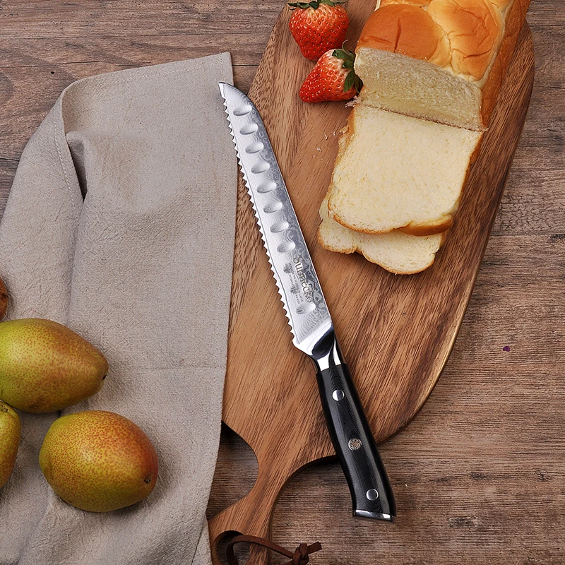Damascus Steel 8 Inch Bread Cake Knife