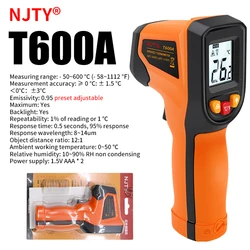 Digital Infrared Thermometer - Non-Contact Laser Temperature Gauge Tool (T600A)