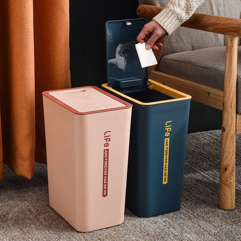High Capacity Trash Can Household Garbage Basket Tabletop Trashcan Storage For Kitchen Sitting