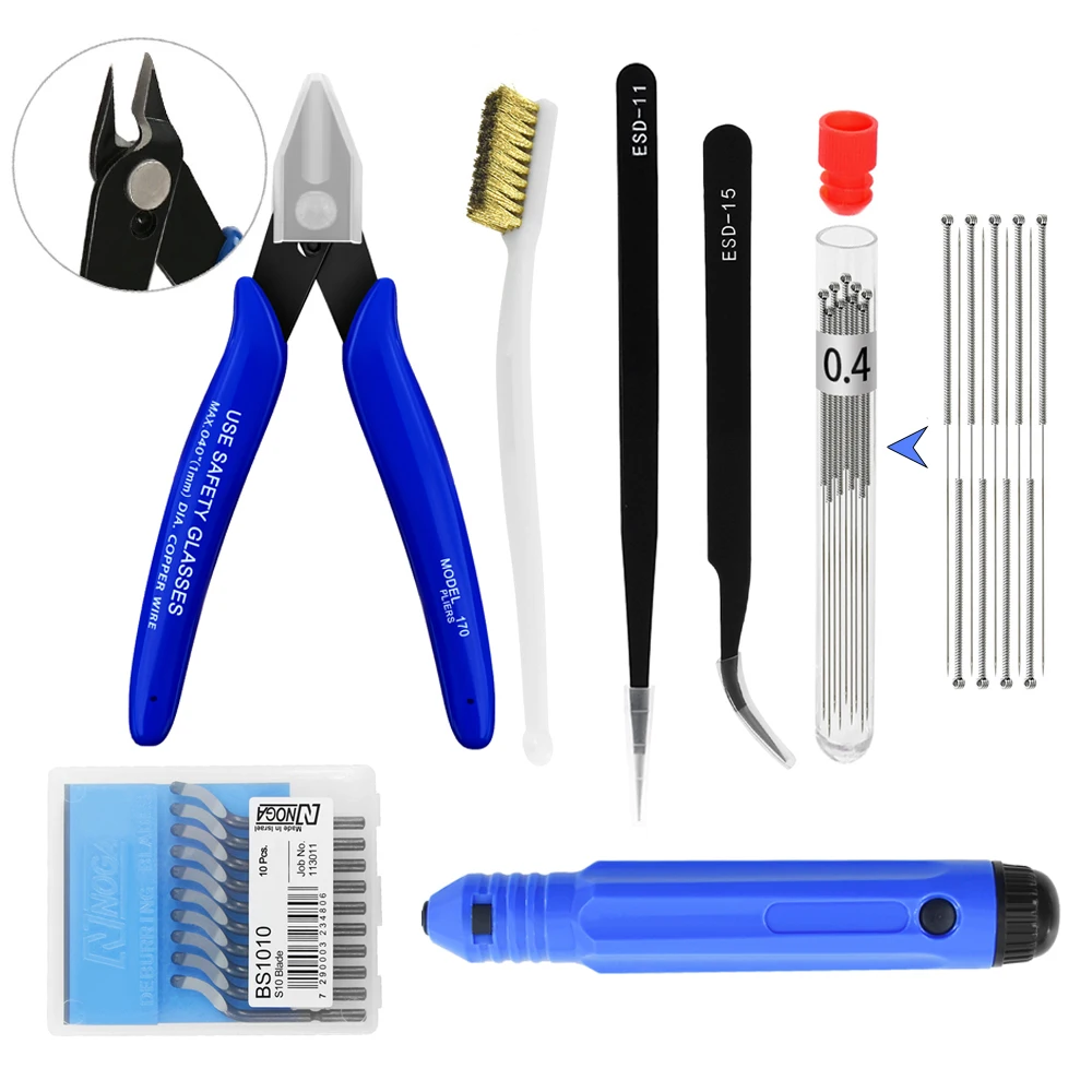 

3D Printer Tool Kit Trimming Knife Scraper Cleaning Needle Tweezers Pliers Scraper Basic Deburring Tools Kit DIY 3D Printer Part