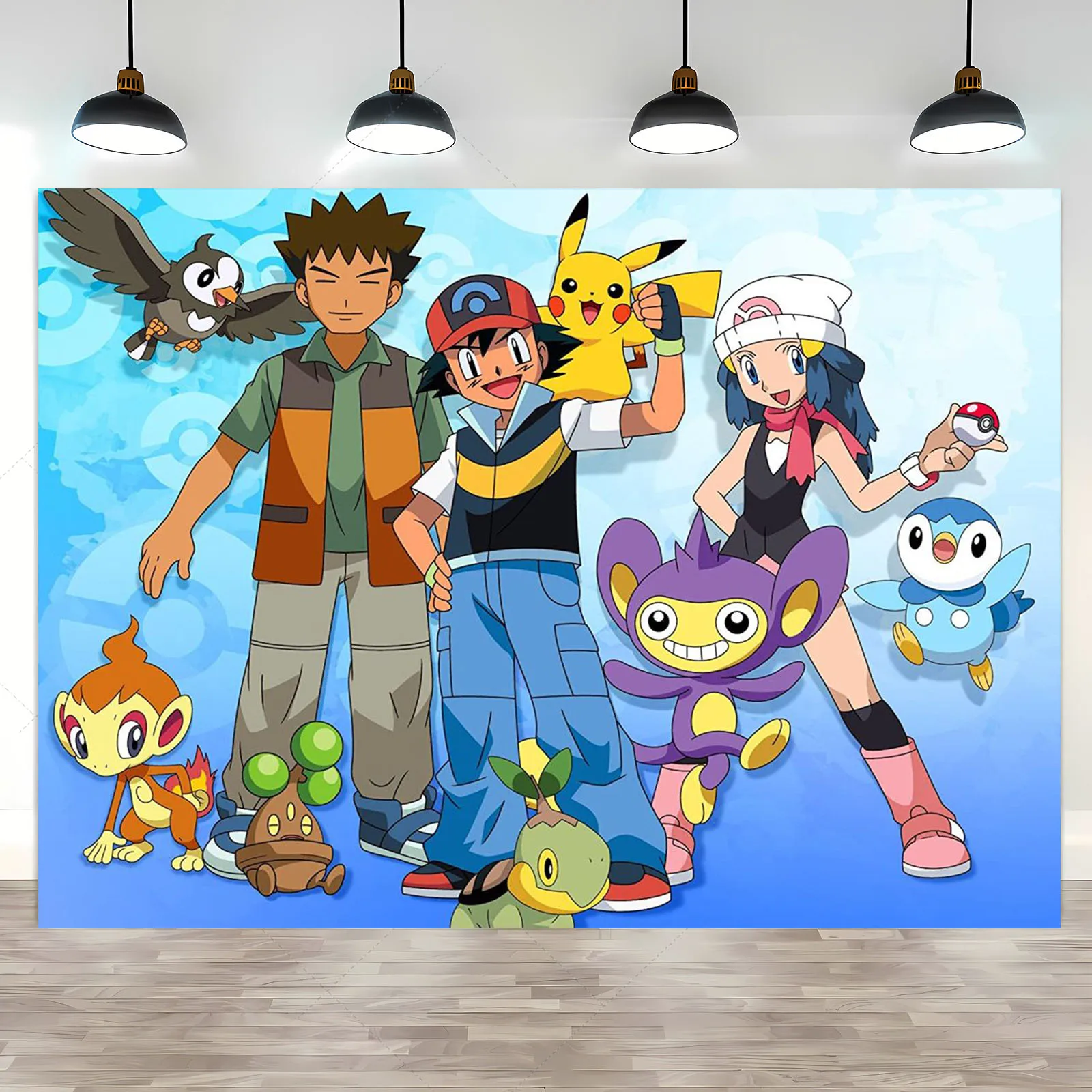 Pokemon festa de aniversário pano de fundo anime desenhos animados pikachu  fundo de vinil fotografia parede pendurado fontes de festa decoração -  AliExpress