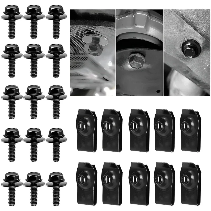 

Automotive Self-tapping Screws U-clamp Car Body Bolts M6 Engine Cover Bumper Fender Liner Retainer Fastener Rivet Screws