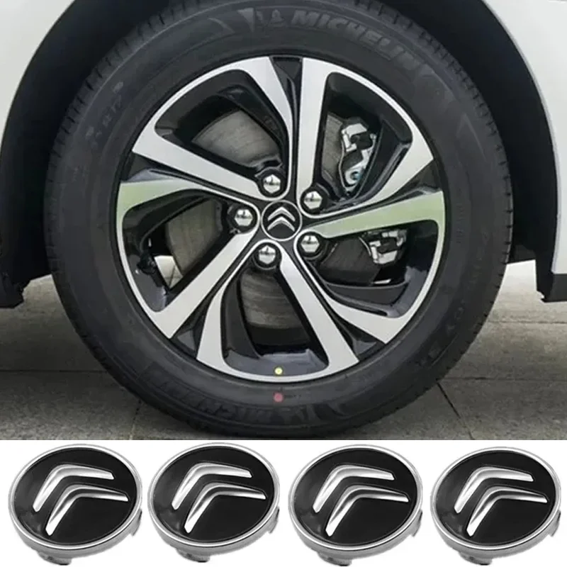 4pcs 60mm 4 pin Car styling Auto Car Wheel Center Hub Caps Rim Caps Covers emblem For Citroen C3 C4 C5 C6 C-Quatre Accessories wheel hub caps