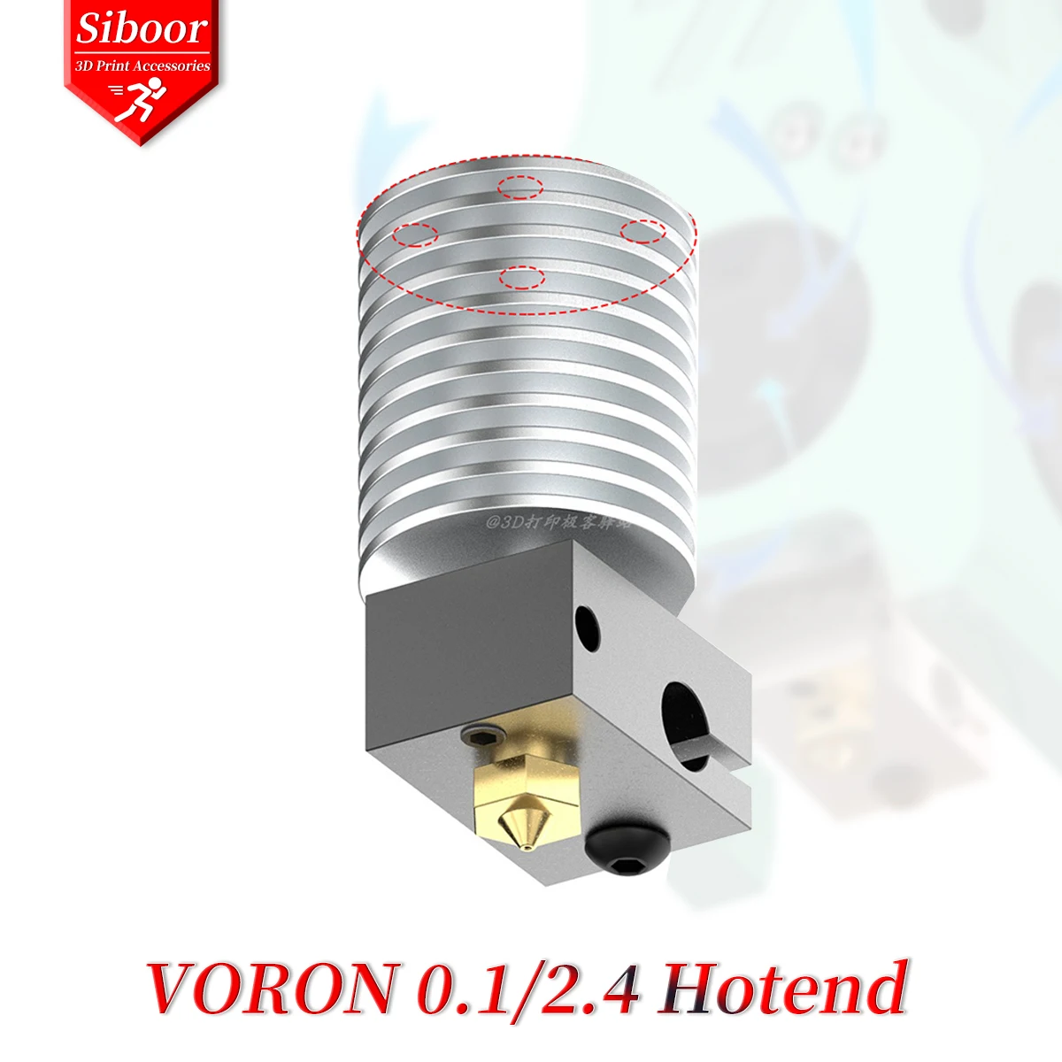 V6 Heat Sink VORON 0.1 2.4 V6 Hotend Hole Matching Dagon Replacement 3D Printer Part Hotend Bimetallic Throat Radiator Heatsink