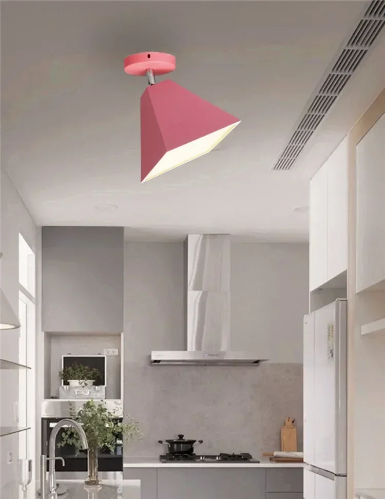 Description Picture 5 of itemNew Macaron Ceiling Lamps, Aisle Bedroom, LED Creative Personality, Modern Simple Color Iron Home Lighting, Multi-color Optional
